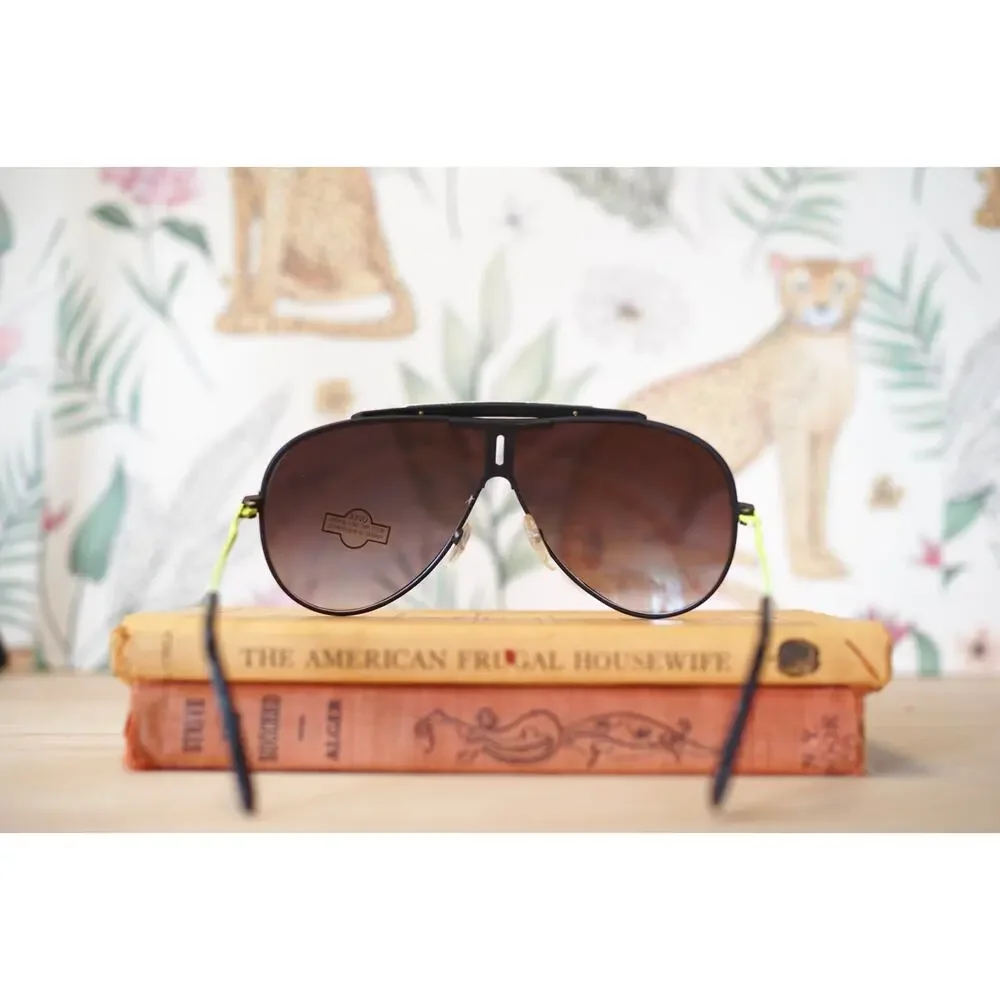 Vintage Aviator Sunglasses 1980s Taiwan NOS Multicolor Rave Party Retro Sporty